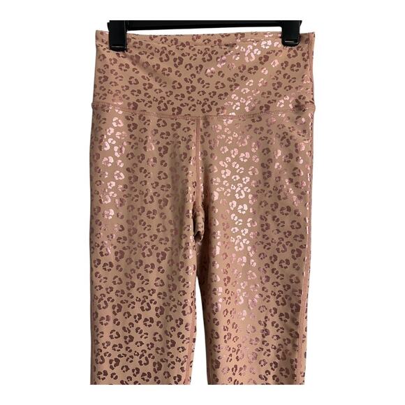 Mono B Womens Athletic Pants Leggings Pink Leopard Print M Medium Workout Gym - Picture 2 of 5